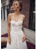 Beaded Ivory Lace Feather Fairytale Wedding Dress